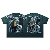 Rare Peace SOS Skull Dark Green Oversized Tee