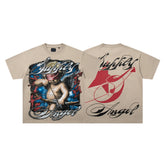 SAINT RECKLESS Blindfold Cupid Khaki Oversized Tee