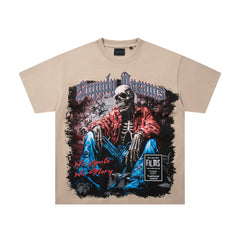 SUPPLY Dark Warrior Graphic Oversized Beige T-Shirt