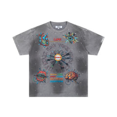 DUAA All Wired Cyber Anatomical Psychedelic Graphic Tee