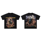 SUPPLY Mythical Creature Graphic Oversized Black T-Shirt