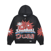 DUAA California Sunset Cityscape Vintage Zip‑Up Hoodie