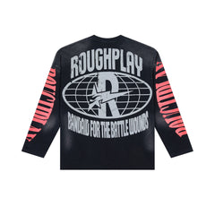 Roughplay Fallen Statue Of Liberty Warning Tape Distressed Long‑Sleeve Tee