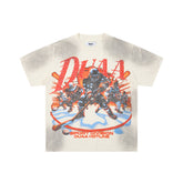 DUAA Ice Hockey Sport Division Vintage Cracked‑Print Graphic Tee