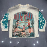 Roughplay Desert Retro Girls UFO Long‑Sleeve Distressed Tee