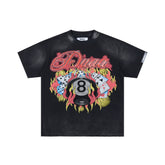 DUAA 8‑Ball Gambling Flames Double‑Sided Retro Graphic Tee