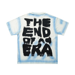 Rare Peace The End Of An Era Angel Graphic Oversized Blue T-Shirt