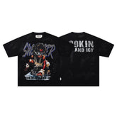 BKYS Roller Skate Kid Rhinestone Black Oversized Graphic T-Shirt
