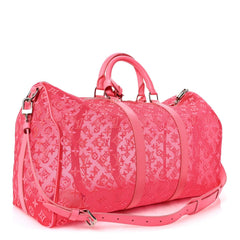 Monogram Fluo See Through Keepall Bandouliere 50 Rose