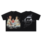 SUPPLY Couple Embrace Graphic Oversized Black T-Shirt