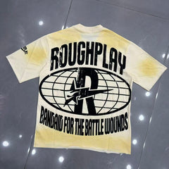 Roughplay Ski‑Goggle Skull Sun‑Gradient Distressed Vintage Tee