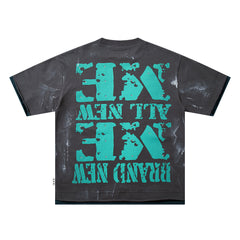 BKYS Vintage Crystal Graphic Street T-Shirt with Distressed Portrait Print