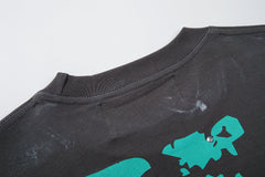 BKYS Vintage Crystal Graphic Street T-Shirt with Distressed Portrait Print
