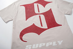 Supply Street Crest Rhinestone Graphic Oversized Tee