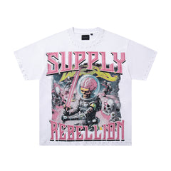 Supply Street Authority Rhinestone Graphic Oversized Tee
