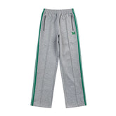 Needles butterfly embroidered long pants, loose straight leg men's and women's casual pants, high street trendy brand retro woven sports pants (3)