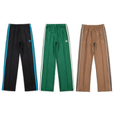 New Needles Butterfly Embroidered Straight Leg Pants Japanese Vintage Ribbed Pants Men's and Women's Loose Trendy Casual Pants