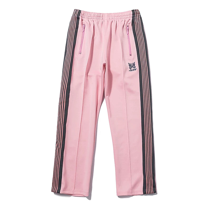 European and American fashion Needles butterfly embroidery logo casual pants for both men and women, loose straight leg trendy brand pants (1)