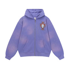 Vale Forever Crystal Star Zip-Up Hoodie Purple