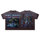 Rare Peace The End Of Time Graphic Oversized Brown T-Shirt
