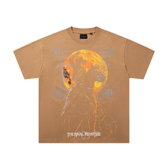 SUPPLY Ply Hills Western Cowboy Tan Washed Oversized Graphic T‑Shirt