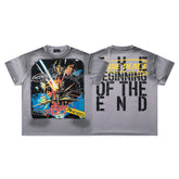 Rare Peace The Beginning Of The End Sci‑Fi Graphic Streetwear Tee