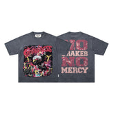 BKYS Street‑Style Eagle Thunder City Graphic Studded Oversized T‑Shirt