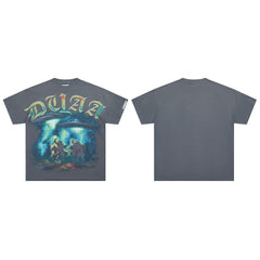 DUAA UFO Cowboy Western Sci‑Fi Vintage Graphic Tee