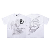 SUPPLY Angel Flame Minimal Graphic Oversized White T-Shirt