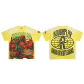 Roughplay Zombie Skater Tropical Double‑Sided Print Distressed Tee