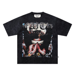 BKYS Praying Baby Black Oversized Graphic T-Shirt