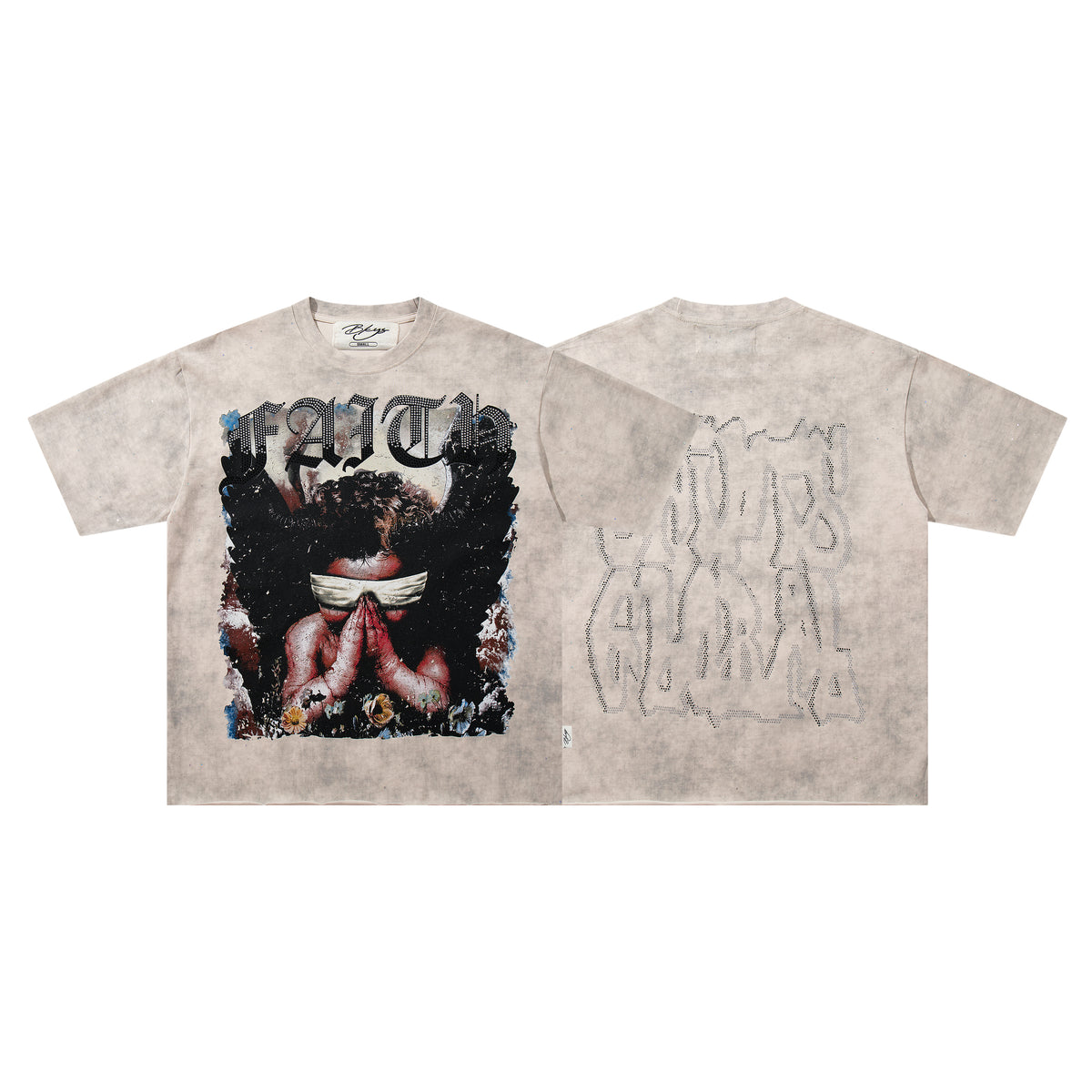 BKYS Praying Angel Cream Oversized Graphic T-Shirt
