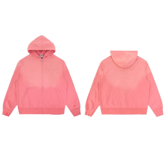 Vale Forever 6050 Tonal Cross Embroidered Zip-Up Hoodie