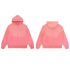 Vale Forever 6050 Tonal Cross Embroidered Zip-Up Hoodie