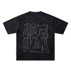 BKYS Praying Baby Black Oversized Graphic T-Shirt