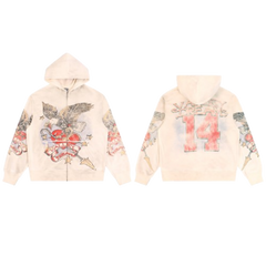 Vale Forever Valley Dreams Eagle Graphic Zip-Up Hoodie