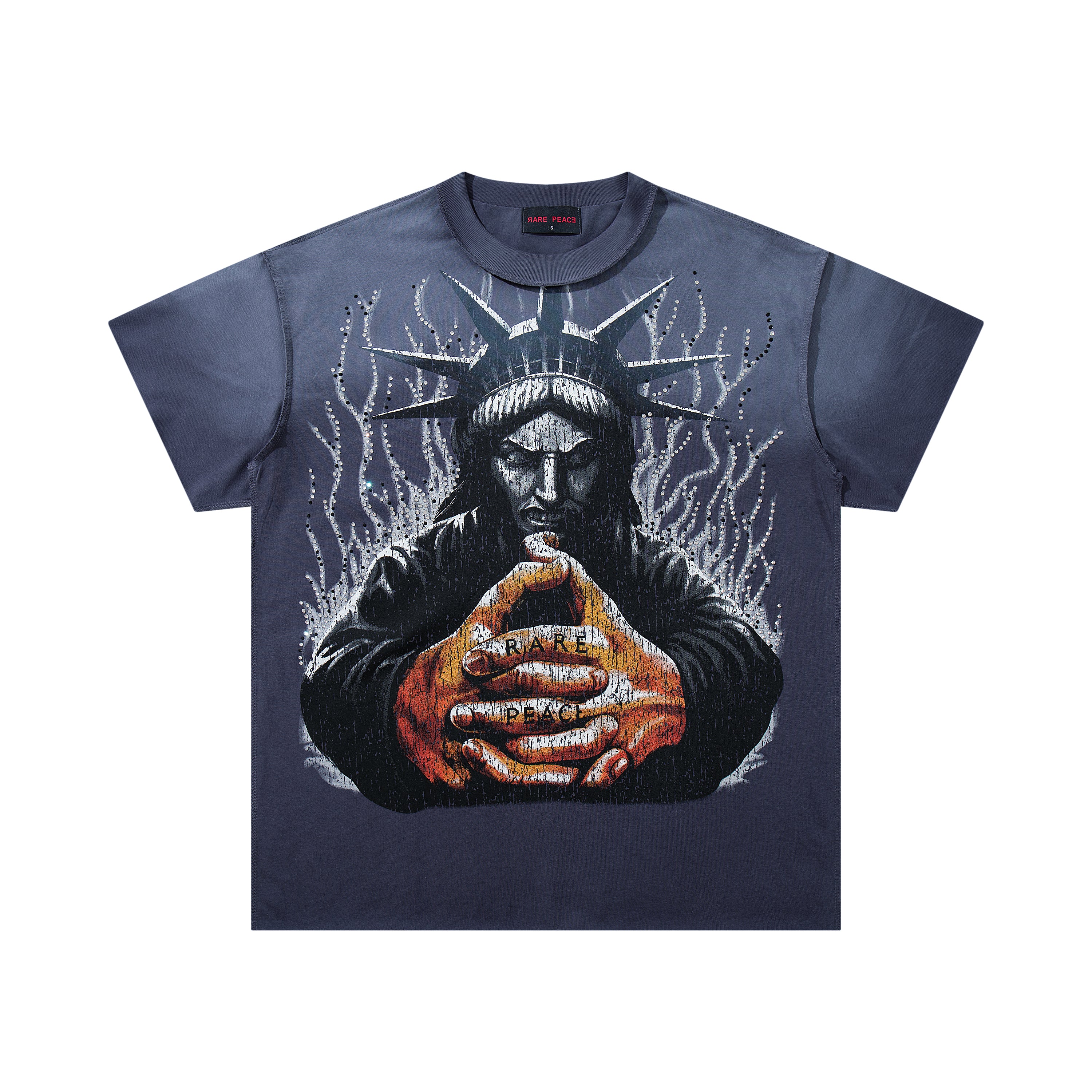 Rare Peace Worry For The Rest Of The World Statue Figure Graphic Streetwear Tee