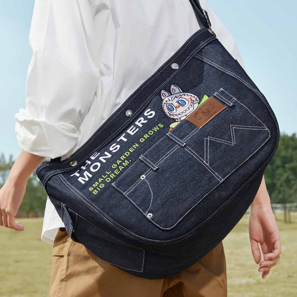 THE MONSTERS FALL IN WILD SERIES-Denim Messenger Bag