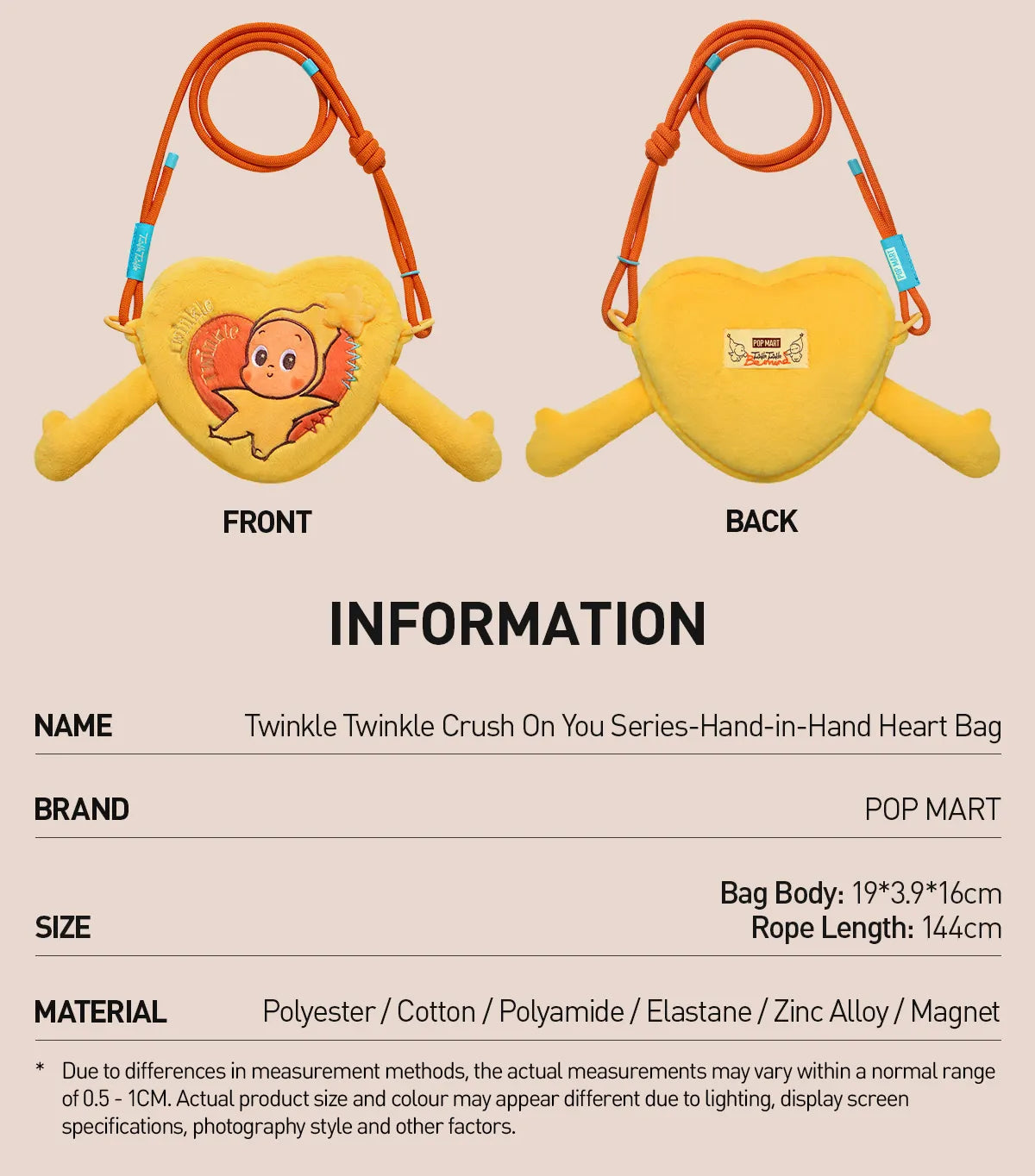 [pre order] Twinkle Twinkle Crush On You Series-Hand-in-Hand Heart Bag