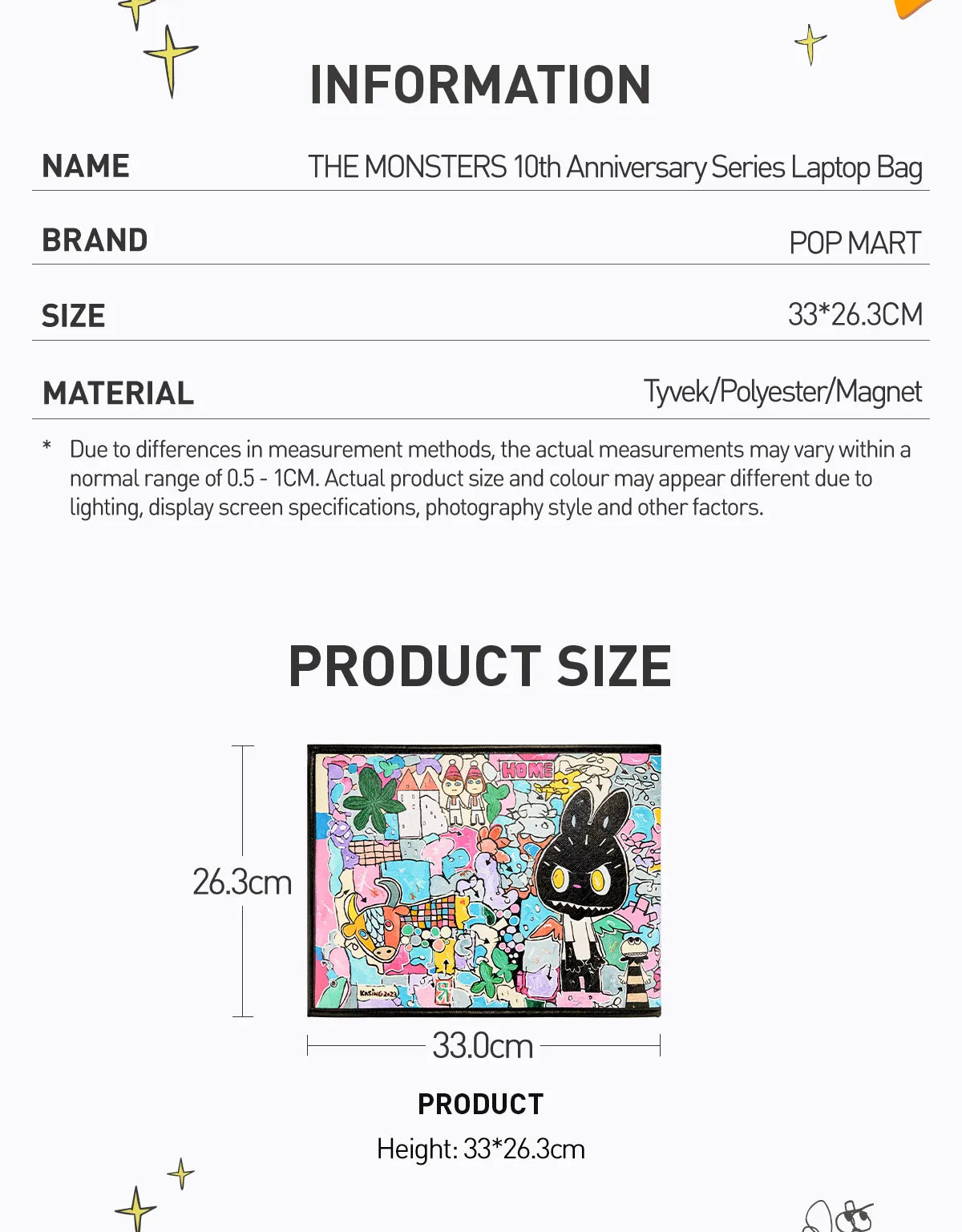 [pre order] THE MONSTERS 10th Anniversary Series Laptop Bag