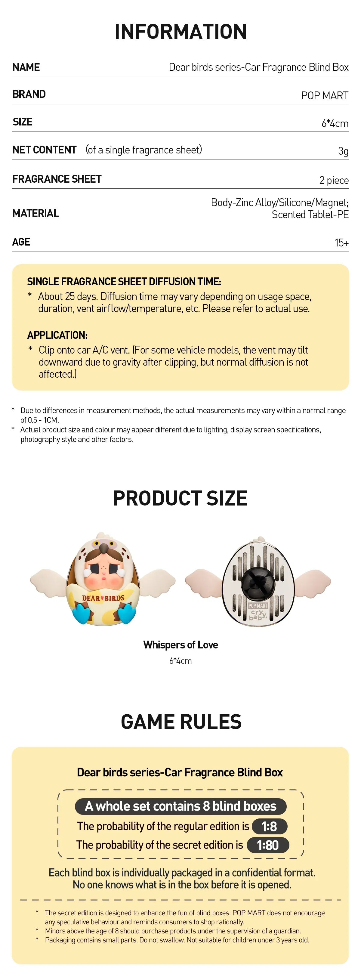 [pre order] Dear Birds Series-Car Fragrance Blind Box
