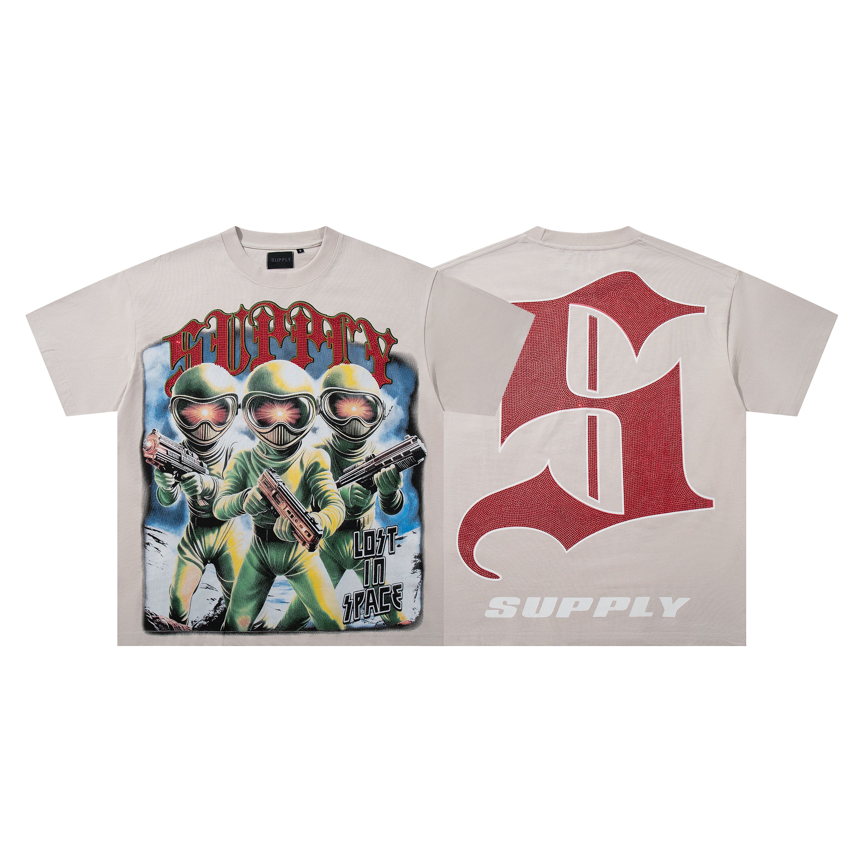SUPPLY Alien Warrior Graphic Oversized White T-Shirt