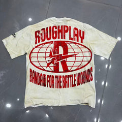 Roughplay Retro Pop‑Culture Collage Distressed T‑Shirt