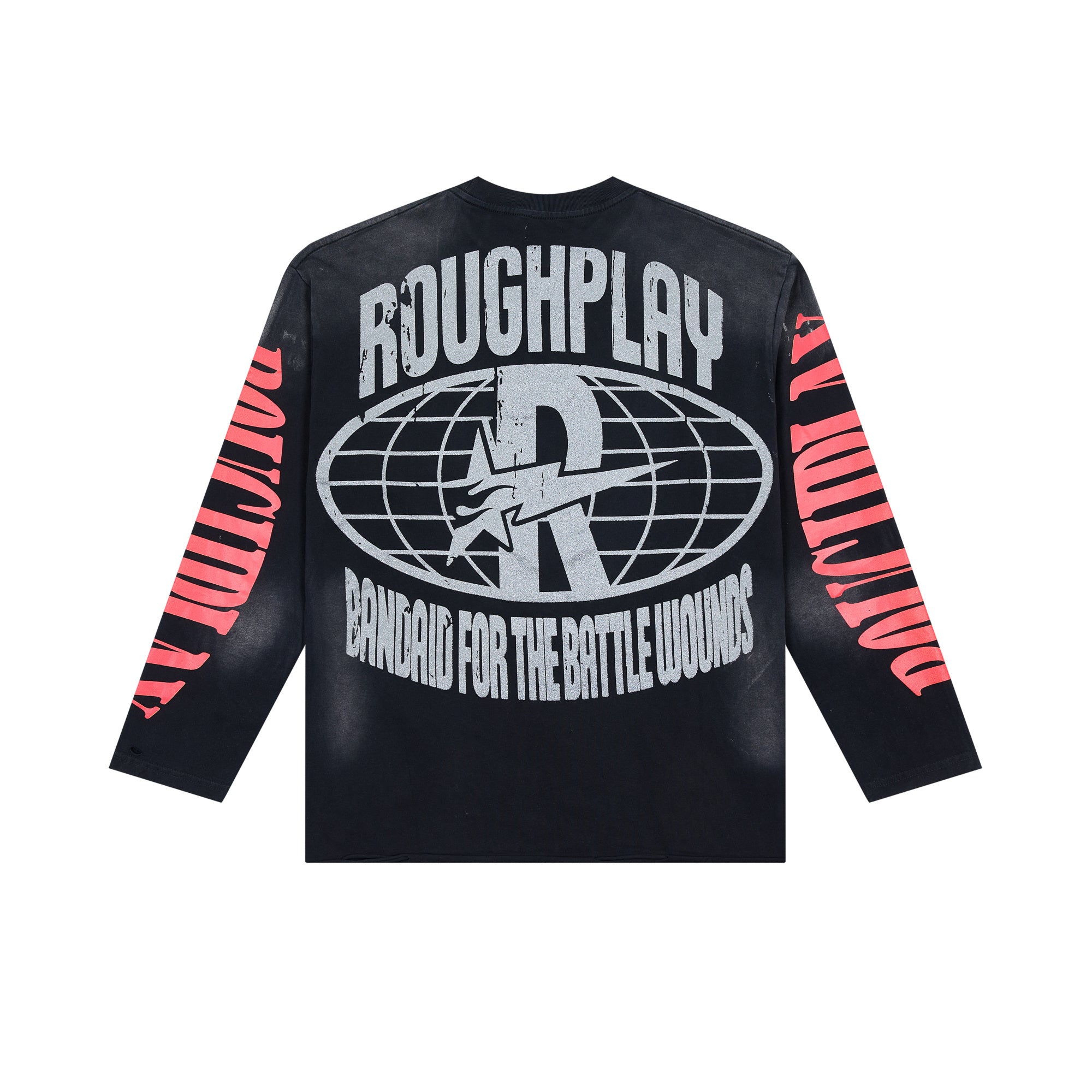 Roughplay Fallen Statue Of Liberty Warning Tape Distressed Long‑Sleeve Tee