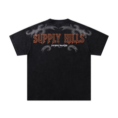 SUPPLY Ply Hills Western Cowboy Black Washed Oversized Graphic T‑Shirt