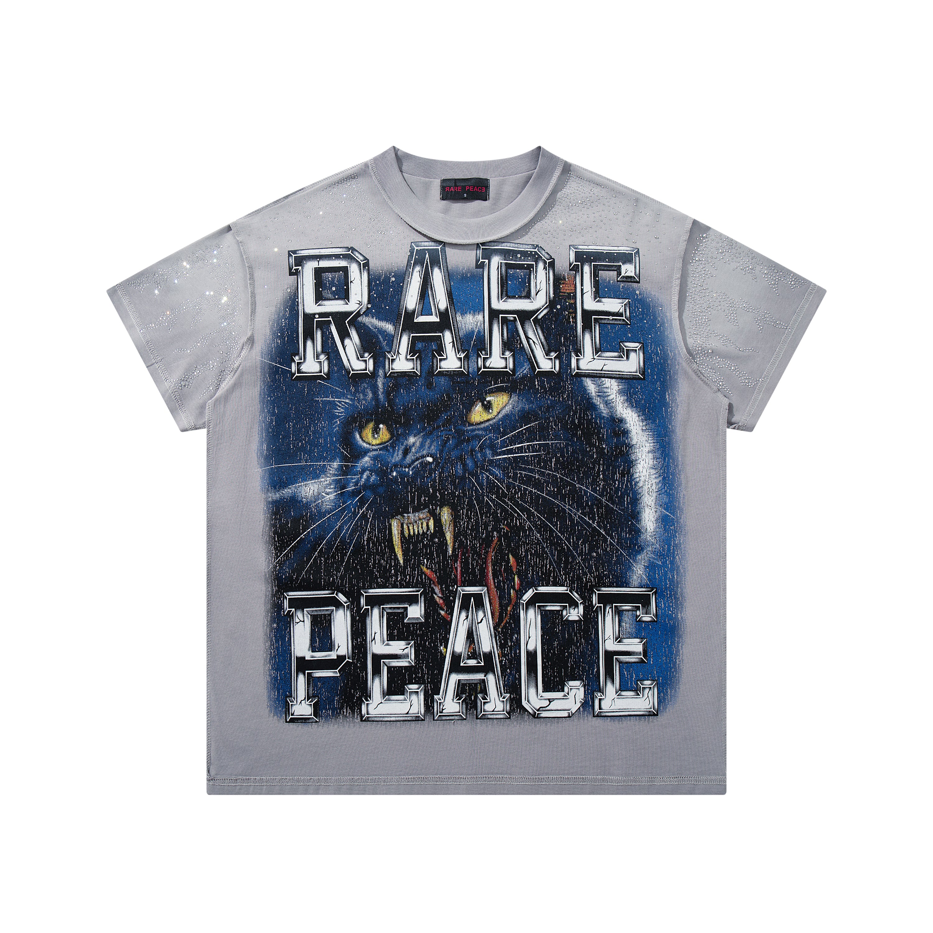 Rare Peace Bad Habit Panther Graphic Graffiti Streetwear Short Sleeve Tee