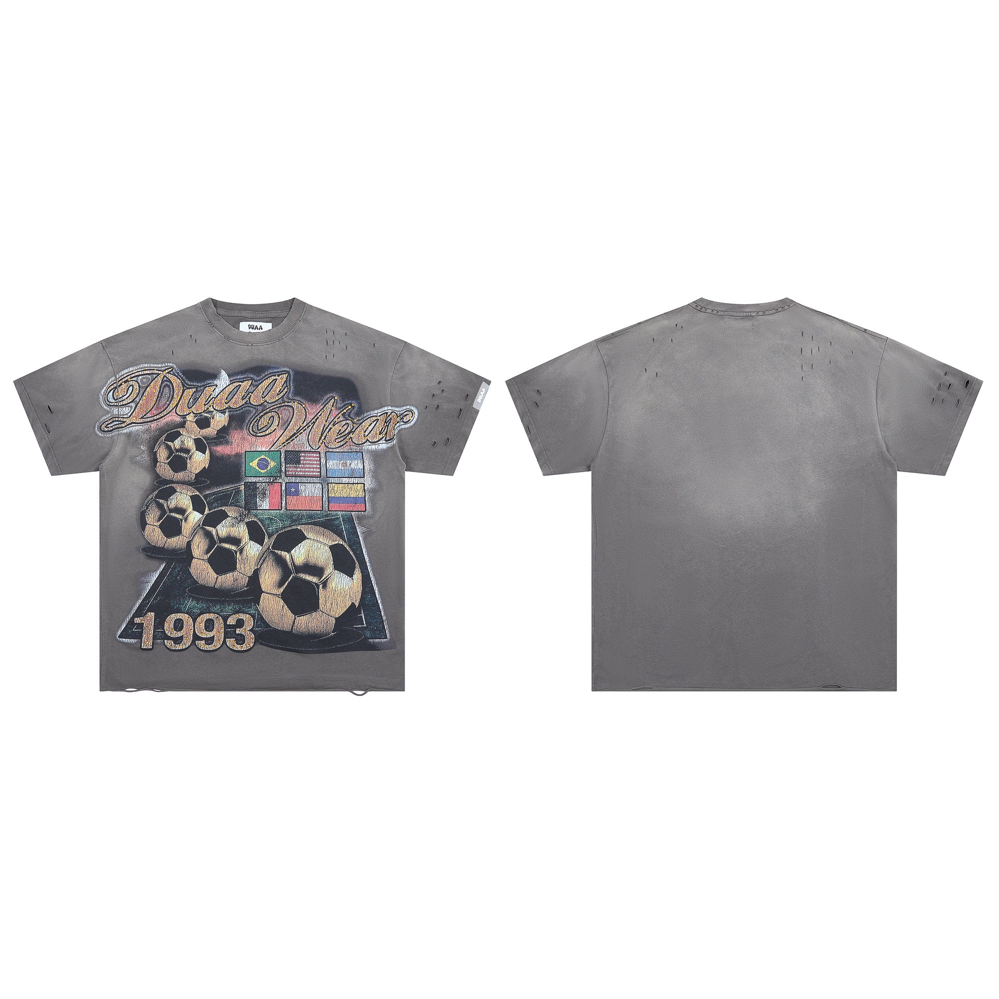 DUAA 1993 Global Soccer Distressed Vintage Graphic Tee