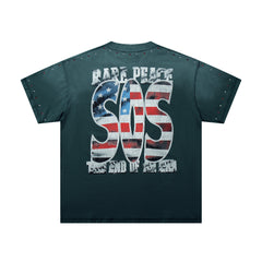 Rare Peace SOS Demon Warrior Graphic Streetwear Tee