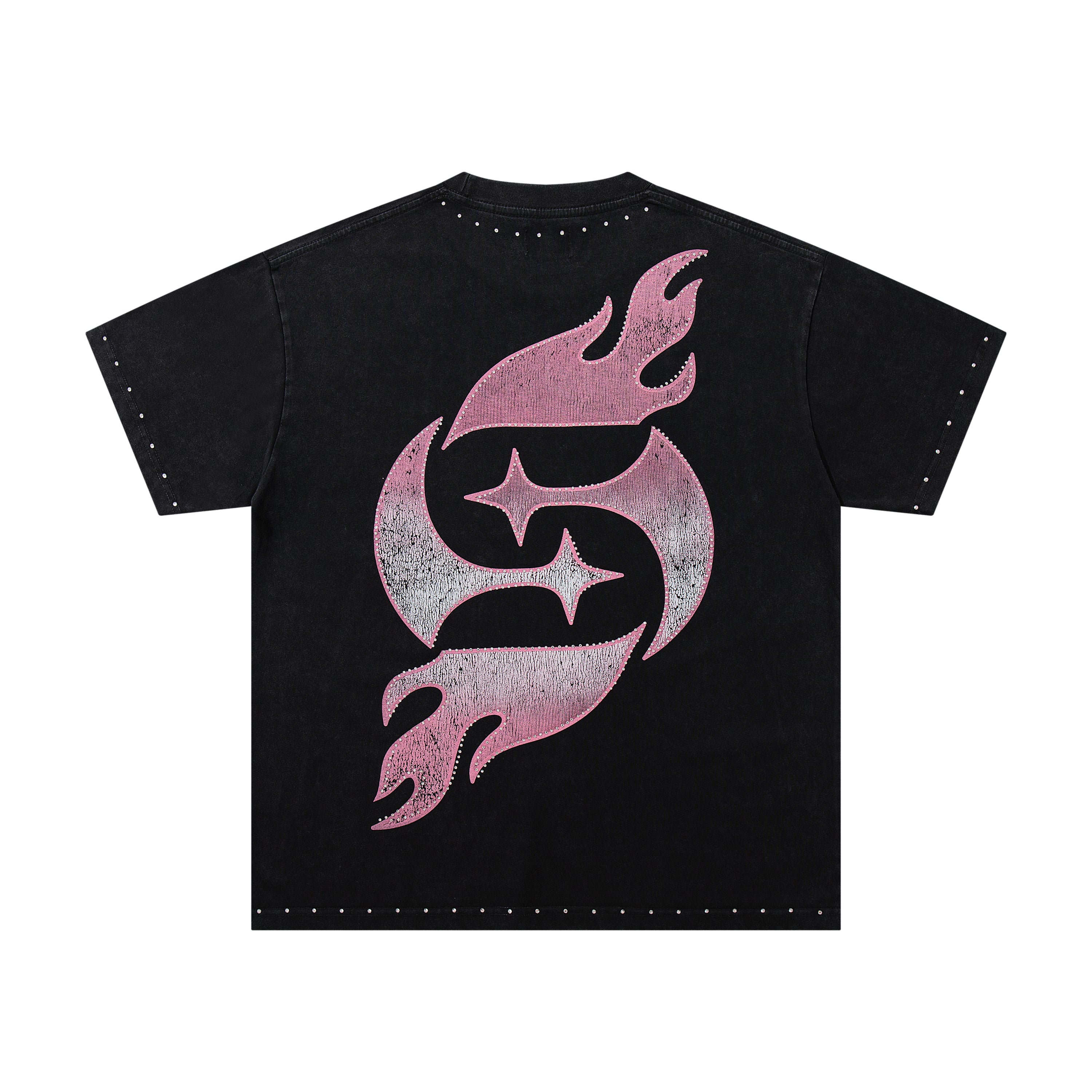 SUPPLY Rebellion Dragon Flame Graphic Oversized Black T-Shirt