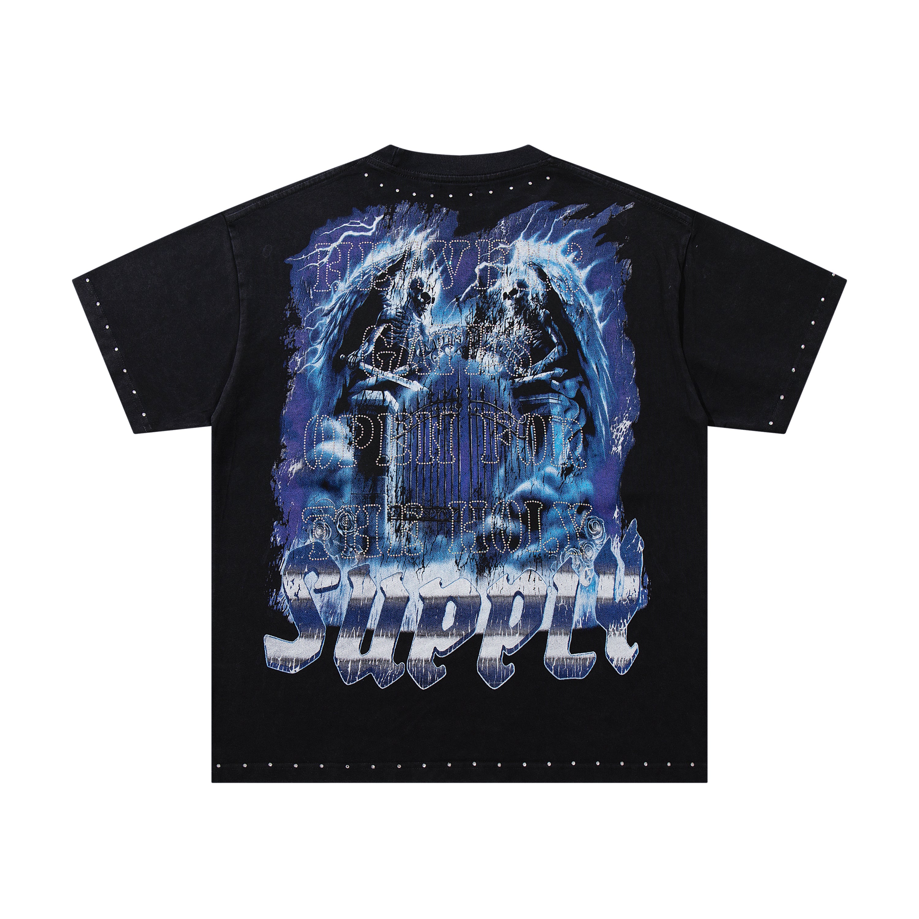 SUPPLY Dragon Heart Graphic Oversized Black T-Shirt
